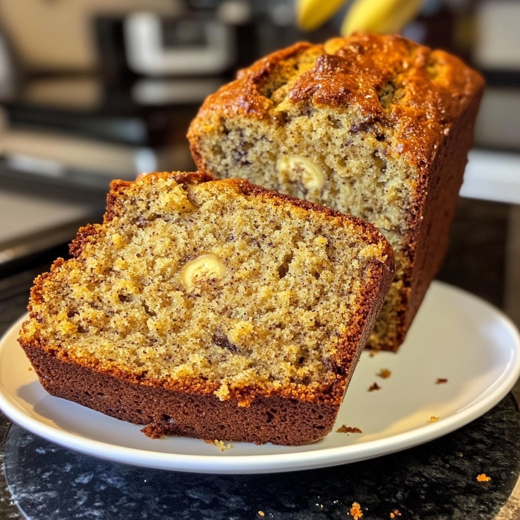 Moist Banana Bread with Ripe Bananas