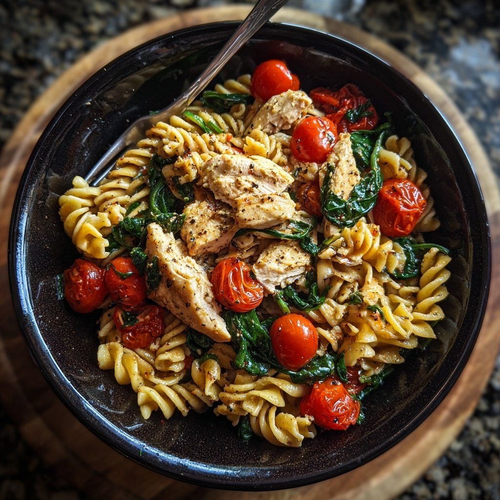 High Protein Chicken Pasta Bowl