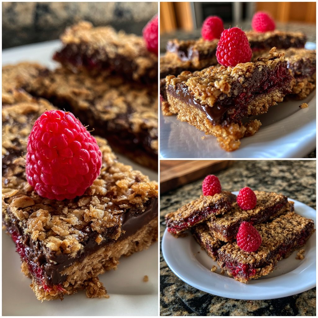 Chocolate Raspberry Oat Bars