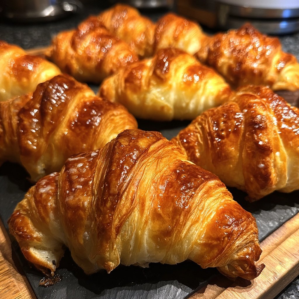 Flaky Breakfast Croissants With Butter