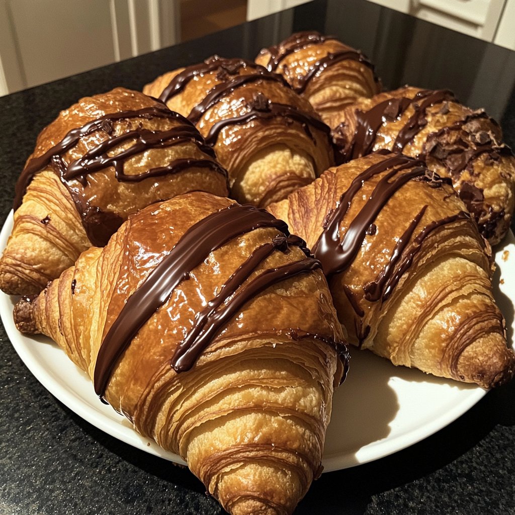 Valentine Breakfast Chocolate Croissants