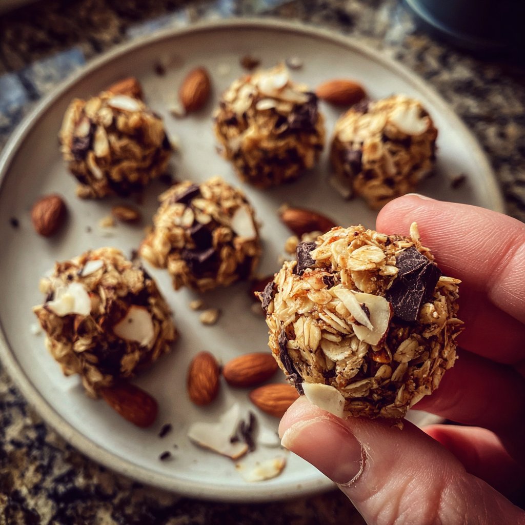 Chocolate Almond Coconut Granola Bites
