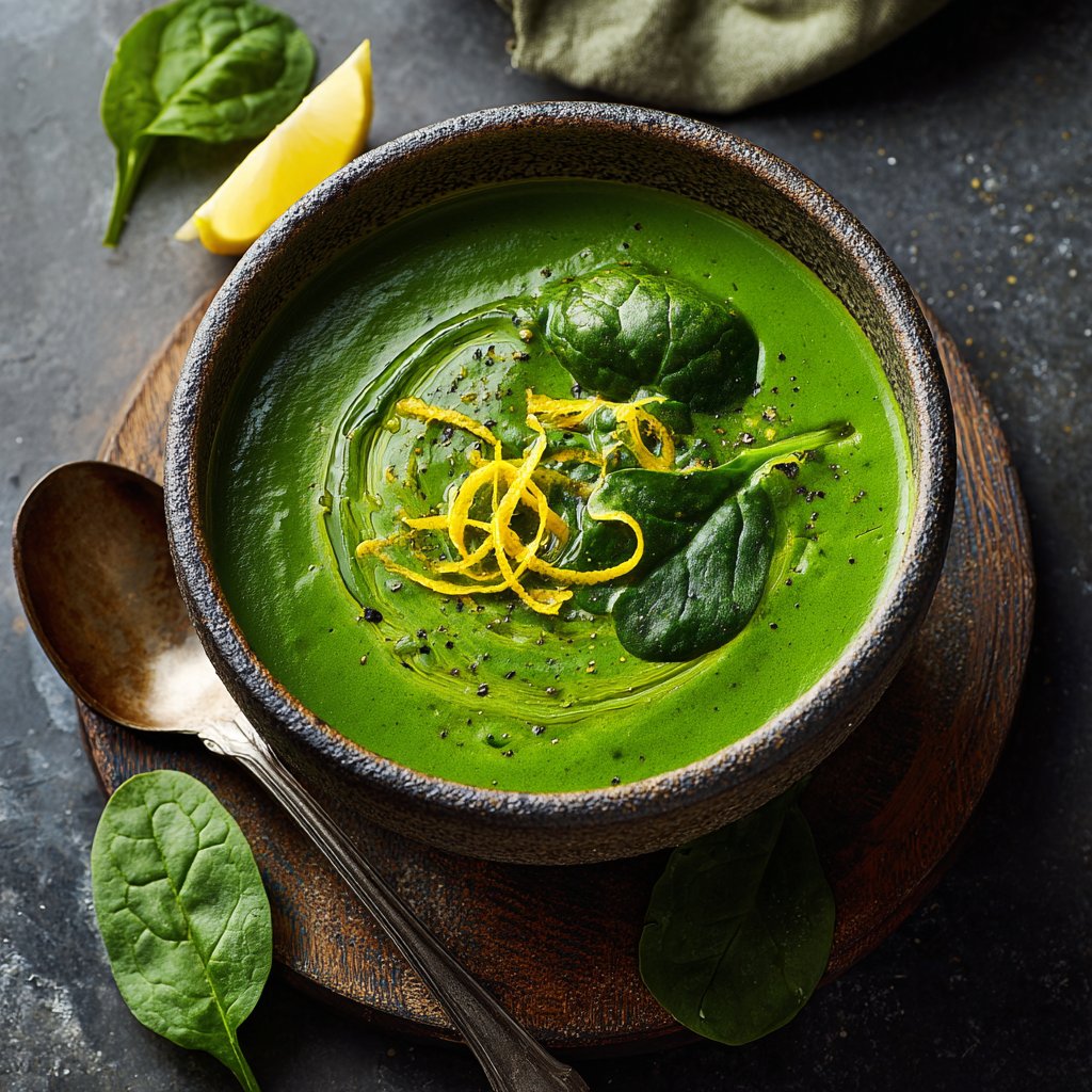 Creamy Lemon Spinach Soup