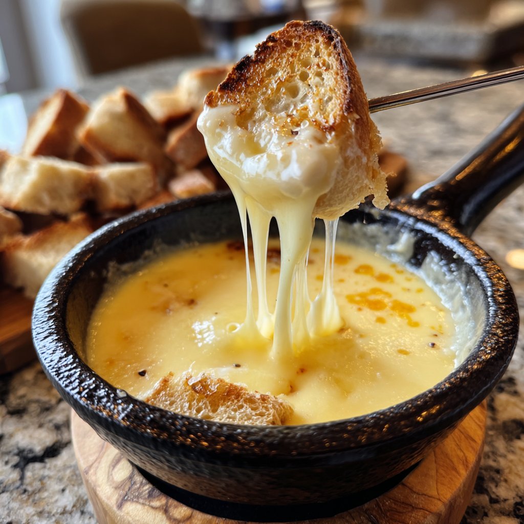 Fondue with Swiss Cheese and Kirsch