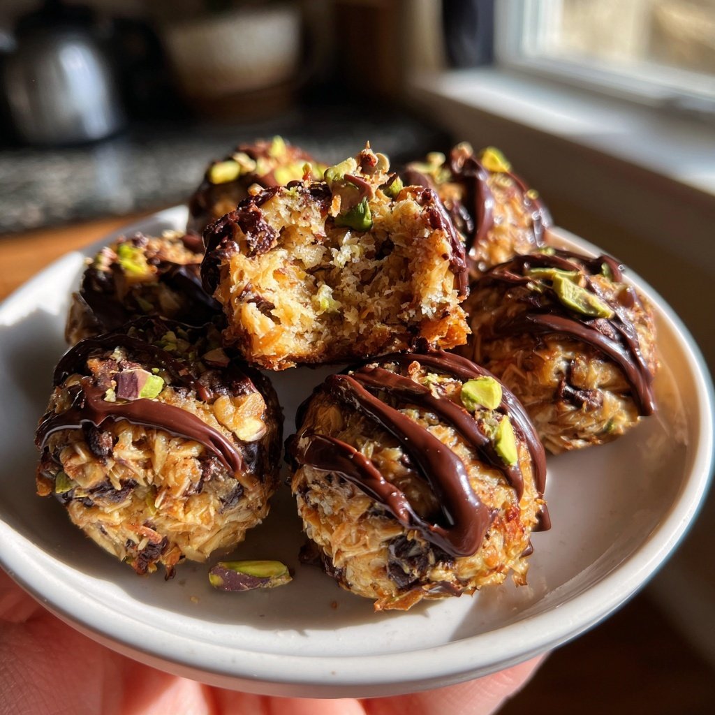 Chocolate Pistachio Coconut Bites