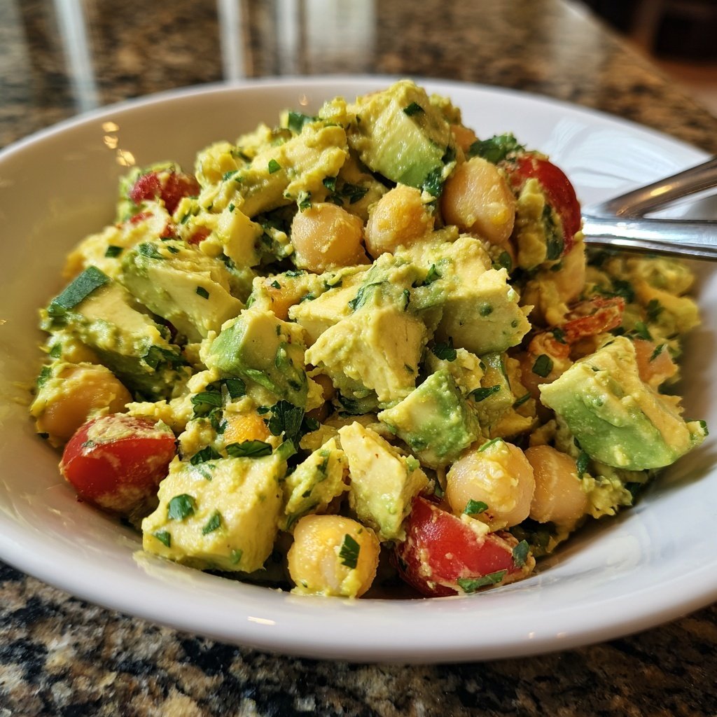 Healthy & Light Avocado Chickpea Salad