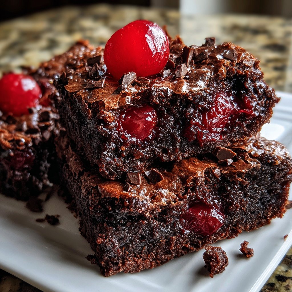 Chocolate Cherry Fudge Squares
