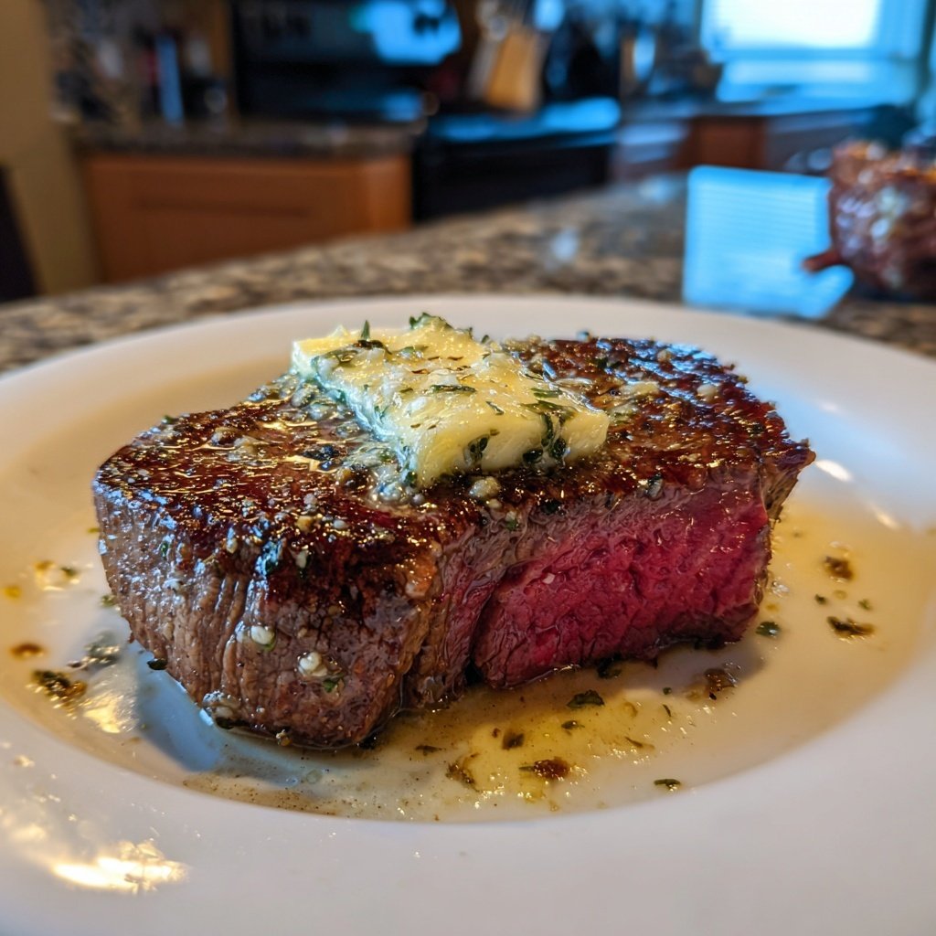 Filet Steak with Red Wine Butter