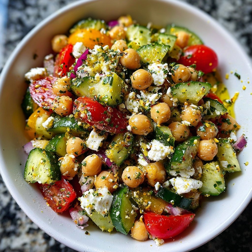 Greek Chickpea Salad With Lemon Dressing
